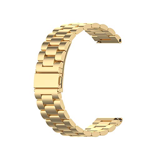 Eono Edelstahlarmband für Uhr 22mm, Metall Uhrenarmbänder Ersatzband Armband mit Schnellverschluss Geeignet für Herren Damen Armbanduhr 18mm 20mm 22mm, Gold von Eono