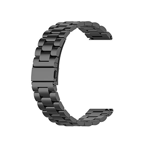 Eono Edelstahlarmband für Uhr 22mm, Metall Uhrenarmbänder Ersatzband Armband mit Schnellverschluss Geeignet für Herren Damen Armbanduhr 18mm 20mm 22mm, Schwarz von Eono
