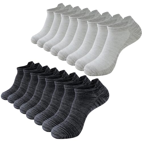 Eono Sneaker Socken Herren 43-46/37-42, 8 Paar Socken Herren Damen, Leicht und Atmungsaktive Baumwolle Herrensocken Laufsocken Sportsocken Kurze Unisex(37-42) von Eono