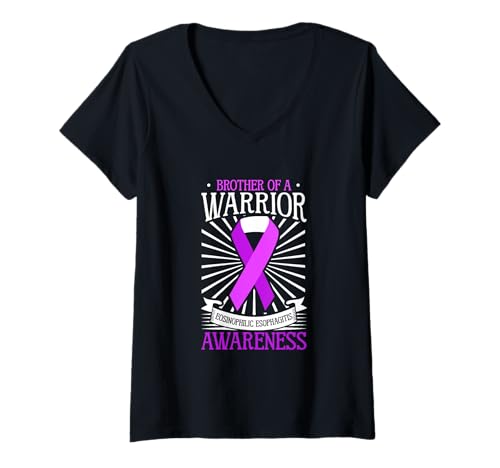 Damen Bruder eines Kämpfers - EOE Awareness T-Shirt mit V-Ausschnitt Damen Bruder eines Kämpfers - EOE Awareness T-Shirt mit V-Ausschnitt von Eosinophile Ösophagitis Awareness Designs