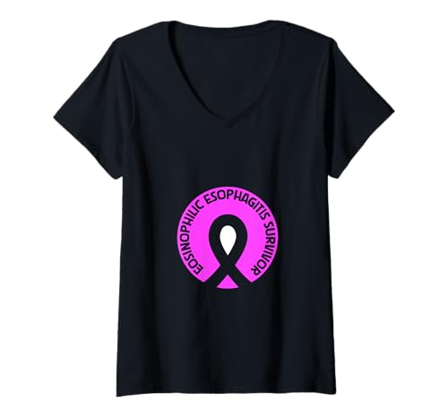 Damen EOE Überlebender T-Shirt mit V-Ausschnitt Damen EOE Überlebender T-Shirt mit V-Ausschnitt von Eosinophile Ösophagitis Awareness Designs