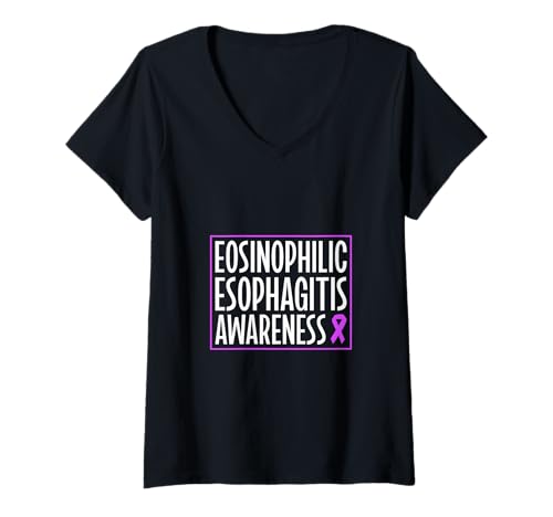 Damen Eosinophile Ösophagitis - Aufklärung unterstützen T-Shirt mit V-Ausschnitt Damen Eosinophile Ösophagitis - Aufklärung unterstützen T-Shirt mit V-Ausschnitt von Eosinophile Ösophagitis Awareness Designs