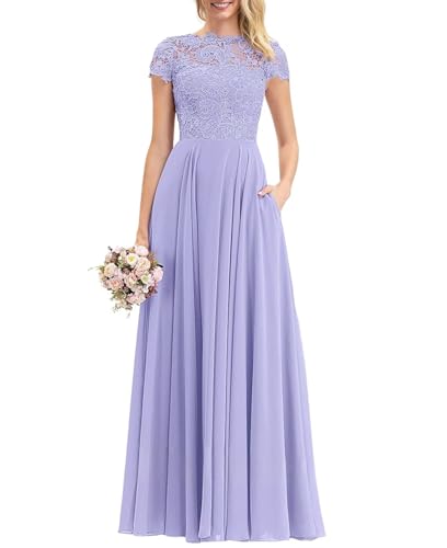 Damen Chiffon Kurze Ärmel Brautjungfernkleider Lange Mutter Der Braut Kleider A-Linie Formal Abendkleid Damen Chiffon Kurze Ärmel Brautjungfernkleider Lange Mutter Der Braut Kleider A-Linie Formal Abendkleid von Eossvifer