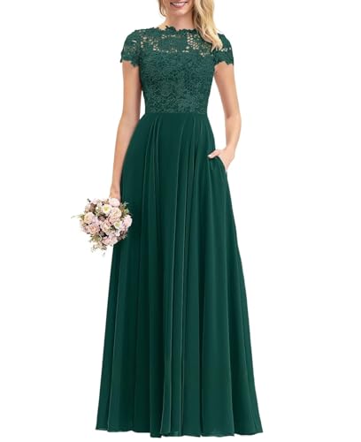 Damen Chiffon Kurze Ärmel Brautjungfernkleider Lange Mutter Der Braut Kleider A-Linie Formal Abendkleid Damen Chiffon Kurze Ärmel Brautjungfernkleider Lange Mutter Der Braut Kleider A-Linie Formal Abendkleid von Eossvifer