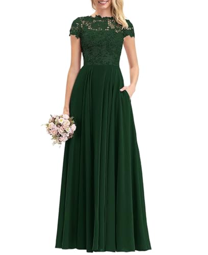 Damen Chiffon Kurze Ärmel Brautjungfernkleider Lange Mutter Der Braut Kleider A-Linie Formal Abendkleid Damen Chiffon Kurze Ärmel Brautjungfernkleider Lange Mutter Der Braut Kleider A-Linie Formal Abendkleid von Eossvifer