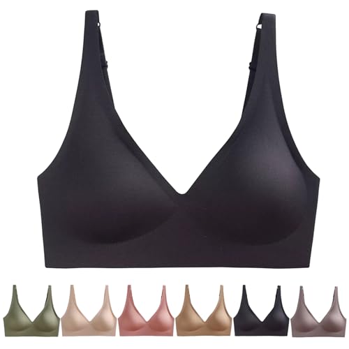 Eowduk Lavania - Nahtloser Premium Komfort BH, Seamless Bra Wireless Push Up (DE/NL/SE/PL, Alphanumerisch, L, Regular, Regular, Schwarz) von Eowduk