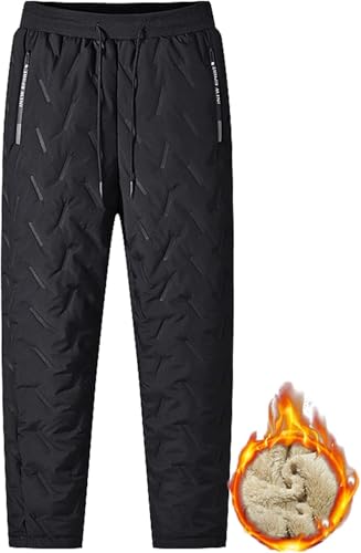 Eowduk Magulo Unisex Thermohose - Magulo Thermohose, Wetter Verdickte Winter-Leggings GefüTterte Jogginghose Herren, Frau (Black B,3XL) von Eowduk