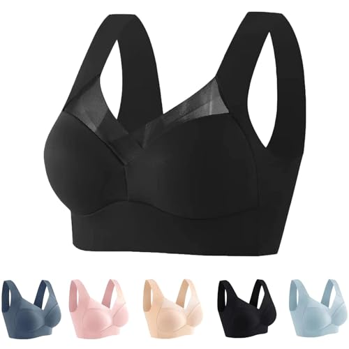 Eowduk Wmbra BH Original, Wmbra Haltungskorrektur BH Original, Comfy Haltungskorrektur Rücken BH Damen (DE/NL/SE/PL, Alphanumerisch, 5XL, Regular, Regular, Schwarz) von Eowduk