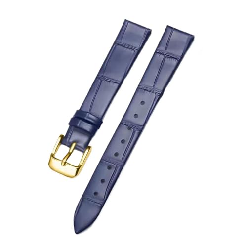 Eoyajsze 10mm - 22mm Uhrenarmband aus echtem Leder, Blau-Gold, 14mm Eoyajsze 10mm - 22mm Uhrenarmband aus echtem Leder, Blau-Gold, 14mm von Eoyajsze