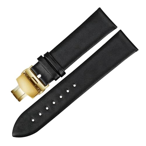 Eoyajsze 12–24mm Lederarmband, Schwarz-Gold B, 21mm von Eoyajsze