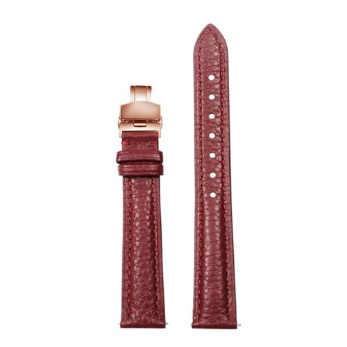 Eoyajsze 15mm – 22mm rotes Lederuhrenarmband für Damen, Farbe 27, 17mm Eoyajsze 15mm – 22mm rotes Lederuhrenarmband für Damen, Farbe 27, 17mm von Eoyajsze
