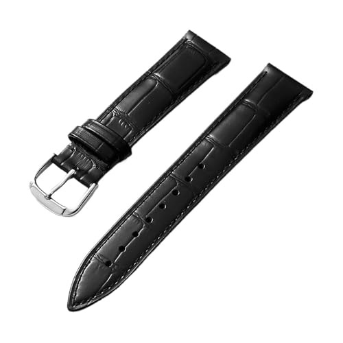 Eoyajsze Leder-Uhrenarmband mit Bambusmuster 12mm-24mm, Schwarz, 14mm von Eoyajsze