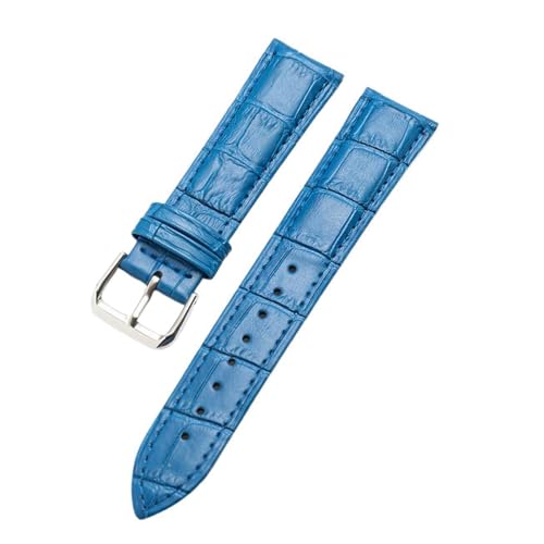 Eoyajsze Lederuhrenarmband mit Dornschließe, Blau, 16mm Eoyajsze Lederuhrenarmband mit Dornschließe, Blau, 16mm von Eoyajsze