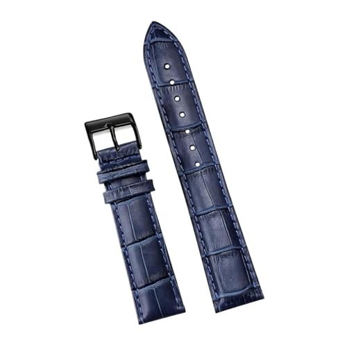 Eoyajsze Lederuhrenarmband mit Dornschließe, Blauschwarz, 19mm Eoyajsze Lederuhrenarmband mit Dornschließe, Blauschwarz, 19mm von Eoyajsze