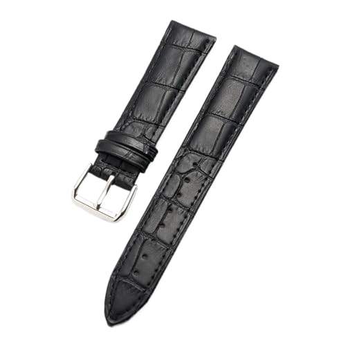 Eoyajsze Lederuhrenarmband mit Dornschließe, Schwarz, 17mm Eoyajsze Lederuhrenarmband mit Dornschließe, Schwarz, 17mm von Eoyajsze