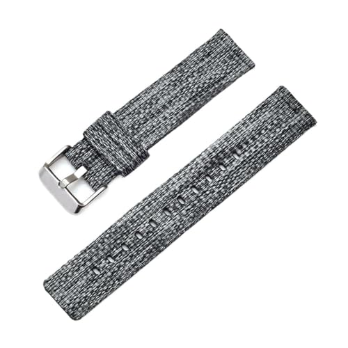 Eoyajsze Uhrenarmband aus Nylon und Canvas, 16–24mm, Schwarz, 22mm von Eoyajsze