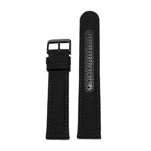 Eoyajsze Nylon-Uhrenarmbänder 20mm/21mm/22mm, schwarz-Schwarz P, 21mm von Eoyajsze