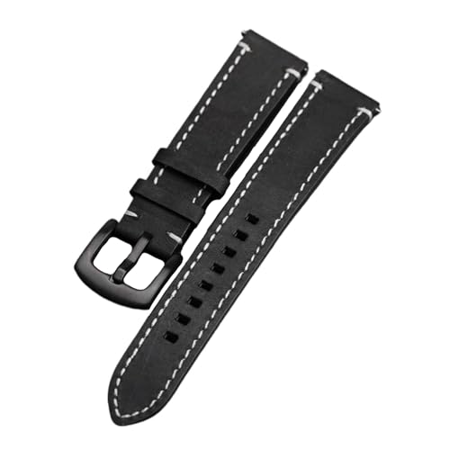 Eoyajsze Schnellverschluss-Lederarmband 18mm/20mm/22mm, Schwarz-Schwarz, 20mm von Eoyajsze