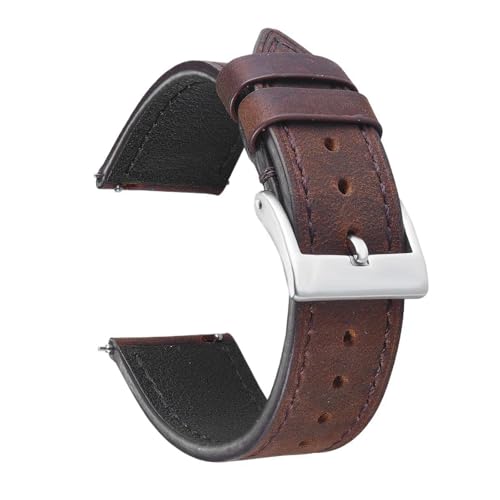 Eoyajsze Schnellverschluss-Lederarmband 18mm - 24mm, Dunkelbraun-p, 24mm Eoyajsze Schnellverschluss-Lederarmband 18mm - 24mm, Dunkelbraun-p, 24mm von Eoyajsze