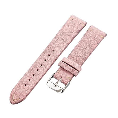 Eoyajsze Schnellverschluss-Uhrenarmband aus echtem Leder 14mm - 22mm, Rosa, 18mm von Eoyajsze
