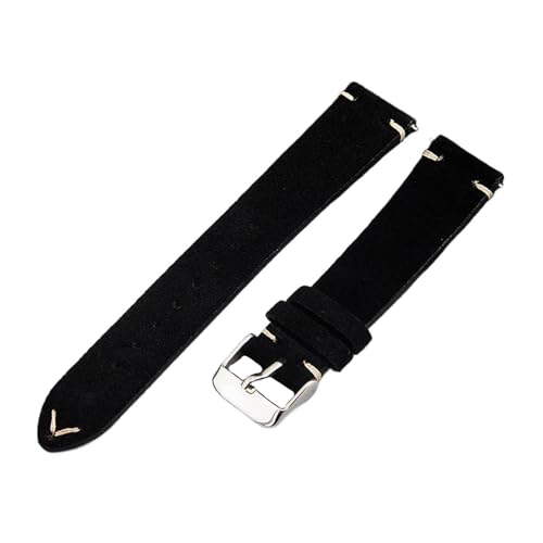 Eoyajsze Schnellverschluss-Uhrenarmband aus echtem Leder 14mm - 22mm, Schwarz, 16mm Eoyajsze Schnellverschluss-Uhrenarmband aus echtem Leder 14mm - 22mm, Schwarz, 16mm von Eoyajsze