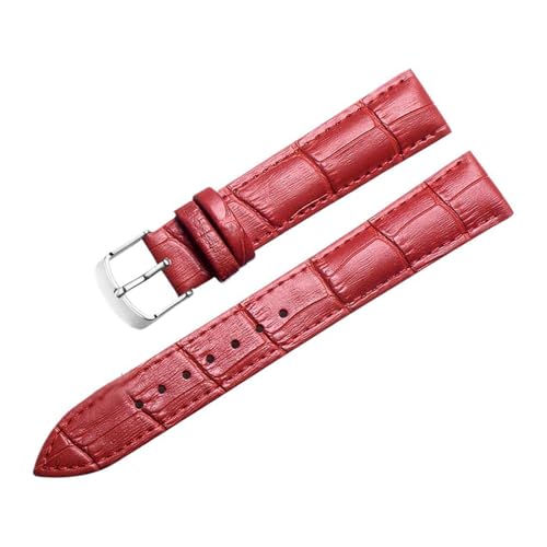 Eoyajsze Uhrenarmbänder aus echtem Leder, 8mm – 24mm, Rot-Silber, 10mm Eoyajsze Uhrenarmbänder aus echtem Leder, 8mm – 24mm, Rot-Silber, 10mm von Eoyajsze