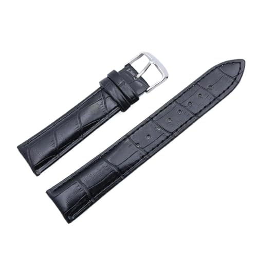 Eoyajsze Uhrenarmband aus Leder mit Bambusmuster, 12–24mm, Schwarz, 24mm von Eoyajsze