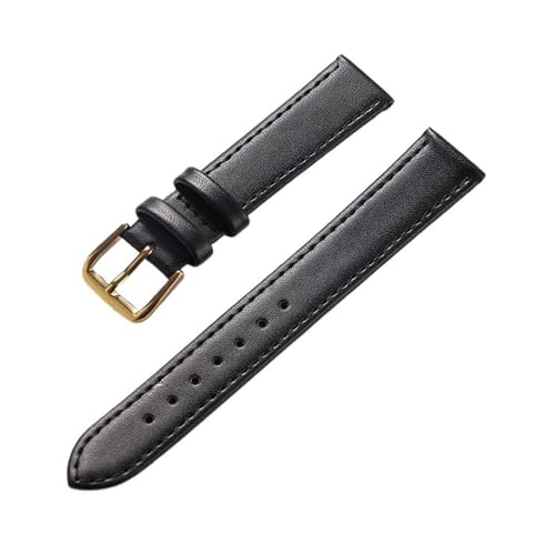 Eoyajsze Uhrenarmband aus echtem Leder, 10–22mm, P Gold-Schwarz, 20mm von Eoyajsze
