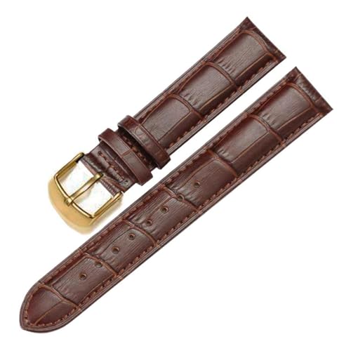 Eoyajsze Uhrenarmband aus echtem Leder, 10–24mm, Dunkelbraun-Gold, 15mm Eoyajsze Uhrenarmband aus echtem Leder, 10–24mm, Dunkelbraun-Gold, 15mm von Eoyajsze