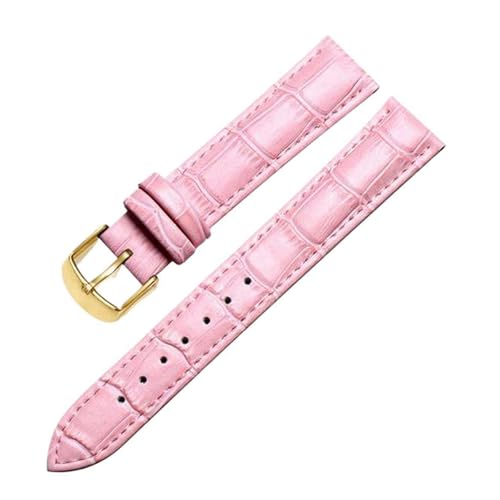 Eoyajsze Uhrenarmband aus echtem Leder, 10–24mm, Roségold, 15mm von Eoyajsze