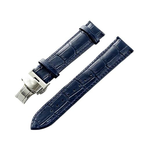 Eoyajsze Uhrenarmband aus echtem Leder, 12–24mm, Blau-Silber B, 18mm Eoyajsze Uhrenarmband aus echtem Leder, 12–24mm, Blau-Silber B, 18mm von Eoyajsze