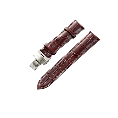 Eoyajsze Uhrenarmband aus echtem Leder, 12–24mm, Braun-Silber B, 22mm Eoyajsze Uhrenarmband aus echtem Leder, 12–24mm, Braun-Silber B, 22mm von Eoyajsze