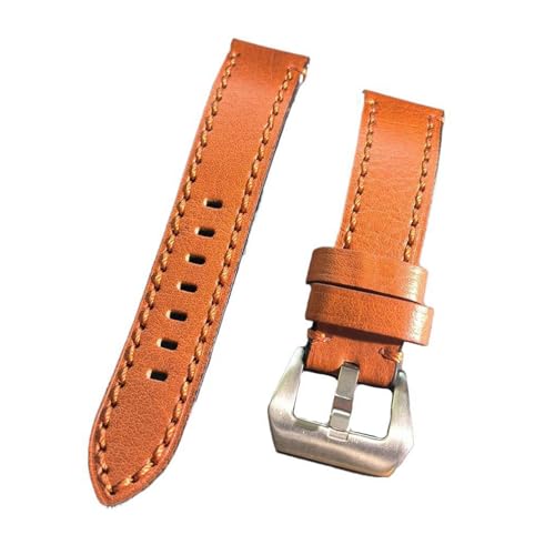 Eoyajsze Uhrenarmband aus echtem Leder, Hellbraun, 24mm von Eoyajsze