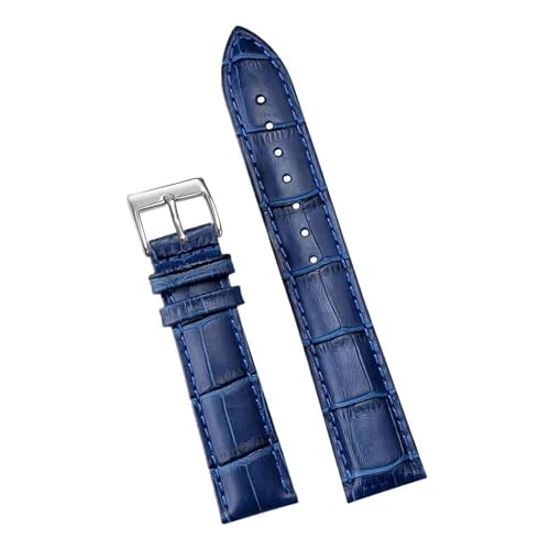 Eoyajsze Uhrenarmband aus echtem Leder mit Dornschließe, Blau-Silber, 12mm Eoyajsze Uhrenarmband aus echtem Leder mit Dornschließe, Blau-Silber, 12mm von Eoyajsze