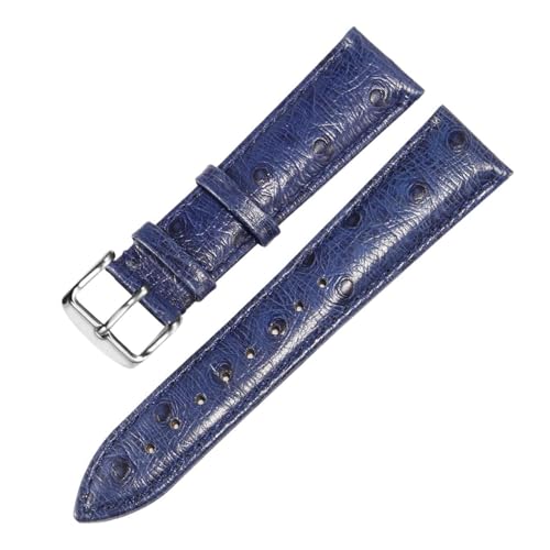Eoyajsze Uhrenarmband aus echtem Straußenleder mit Butterfly-Verschluss, 12–24mm, Blau-p, 21mm Eoyajsze Uhrenarmband aus echtem Straußenleder mit Butterfly-Verschluss, 12–24mm, Blau-p, 21mm von Eoyajsze