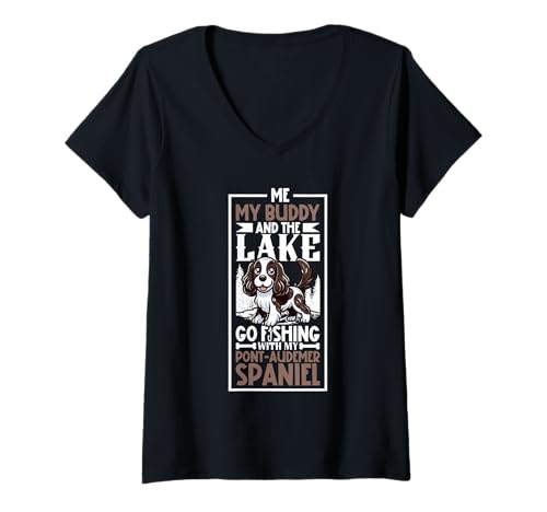 Damen Angeln und Epagneul de Pont-Audemer T-Shirt mit V-Ausschnitt Damen Angeln und Epagneul de Pont-Audemer T-Shirt mit V-Ausschnitt von Epagneul de Pont-Audemer Designs