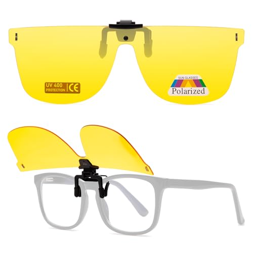Epavouos Polarisierte Clip-On Sonnenbrille UV400 Anti-Glare Gläser Laser Edge Sportliches Design Unisex (Gelb-Nachtfahrbrille, 140mmX46mm) Epavouos Polarisierte Clip-On Sonnenbrille UV400 Anti-Glare Gläser Laser Edge Sportliches Design Unisex (Gelb-Nachtfahrbrille, 140mmX46mm) von Epavouos
