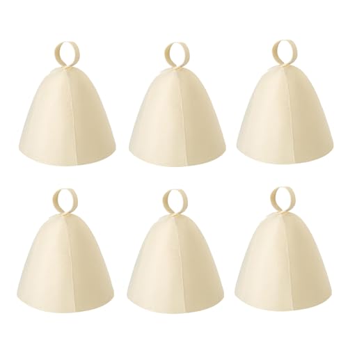 Epdpekc 6 StüCk Saunahut Aus Filz, Badehut Aus Russischer, Banya-Hut, Ukrainischer Kopfschutz, SaugfäHige Saunakappe für MäNner und Frauen, Sauna Epdpekc 6 StüCk Saunahut Aus Filz, Badehut Aus Russischer, Banya-Hut, Ukrainischer Kopfschutz, SaugfäHige Saunakappe für MäNner und Frauen, Sauna von Epdpekc