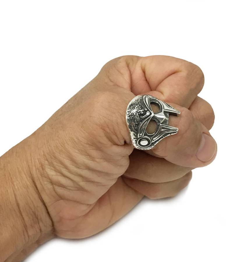 Handgefertigter Gladiator Maskenring Aus Sterlingsilber Bikerschmuck Handgefertigter Gladiator Maskenring Aus Sterlingsilber Bikerschmuck von EphemeralLegacy