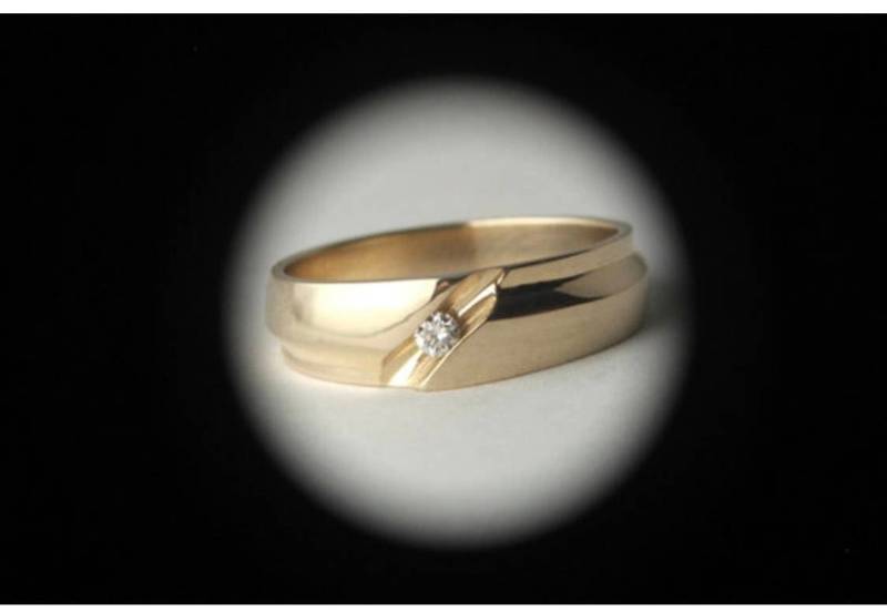 Handgefertigter 14K Gelbgold Diamant Herrenring Handgefertigter 14K Gelbgold Diamant Herrenring von EphemeralLegacy