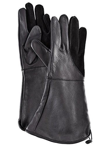 Epic Armoury 1 Paar Falknerhandschuhe Wildlederhandschuhe Armstulpen Lederhandschuhe (Schwarz/M) von Epic Armoury