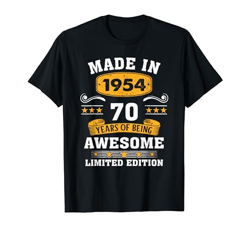 70 Years Old Gifts Awesome 1954 Birthday Gifts For Men Women T-Shirt von Epic Birthday Gifts BoredMink