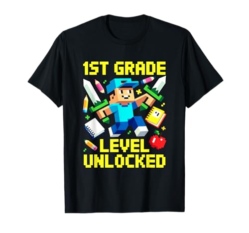 Unlocked Gamer für die erste Klasse, Back to School Boys T-Shirt von Epic First Grade Gaming Outfits for Cool Kids Boys