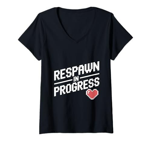 Damen Respawn In Progress Gamer Life Lustiger Gaming-Humor T-Shirt mit V-Ausschnitt Damen Respawn In Progress Gamer Life Lustiger Gaming-Humor T-Shirt mit V-Ausschnitt von Epic Gamer Gear Merchandise for All Gaming