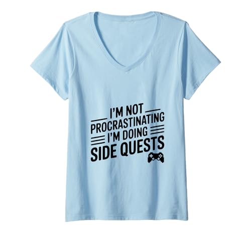 Damen Ich zögere Nicht, ich Mache Nebenquests T-Shirt mit V-Ausschnitt Damen Ich zögere Nicht, ich Mache Nebenquests T-Shirt mit V-Ausschnitt von Epic Gamer Merch for the Adventurous Soul