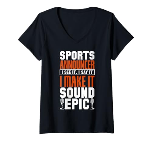 Damen Sportsprecher Epic Sound Design T-Shirt mit V-Ausschnitt Damen Sportsprecher Epic Sound Design T-Shirt mit V-Ausschnitt von Epic Sports Announcer Designs