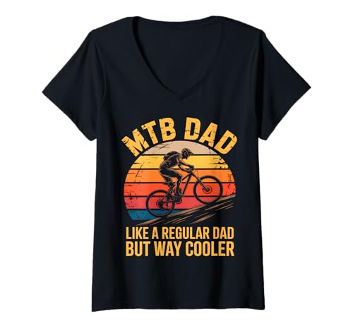 Damen MTB Dad wie EIN normaler Vater, Aber Cooler T-Shirt mit V-Ausschnitt von Epic Trail Dads