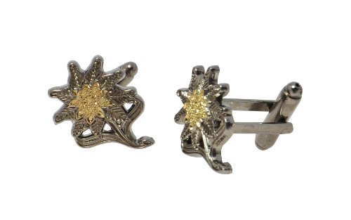 Manschettenknöpfe mit deutschem Edelweiß im WWII-Stil mit Präsentations-Box Manschettenknöpfe mit deutschem Edelweiß im WWII-Stil mit Präsentations-Box von Epic Militaria