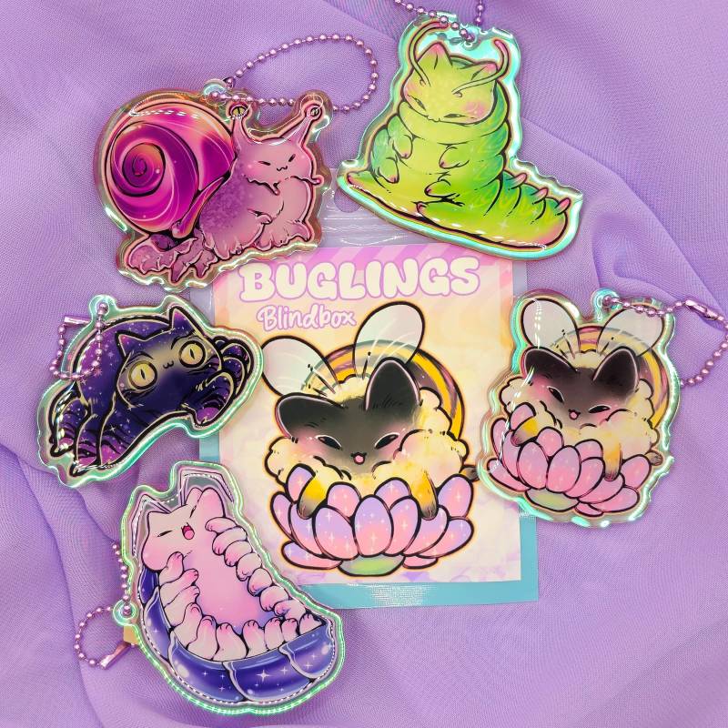 Buglings Blindbox, Surprise Bag | Acrylic Charm Keychain Rainbow With Glitter von EpicCatStudio