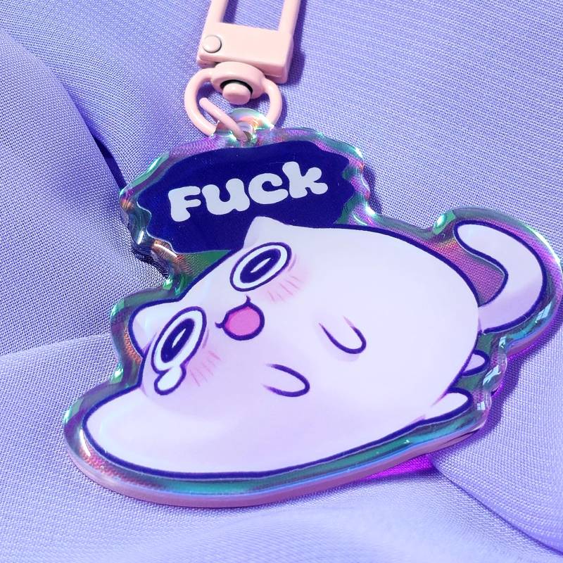 Fck | Acrylic Charm Keychain Rainbow With Glitter Fck | Acrylic Charm Keychain Rainbow With Glitter von EpicCatStudio